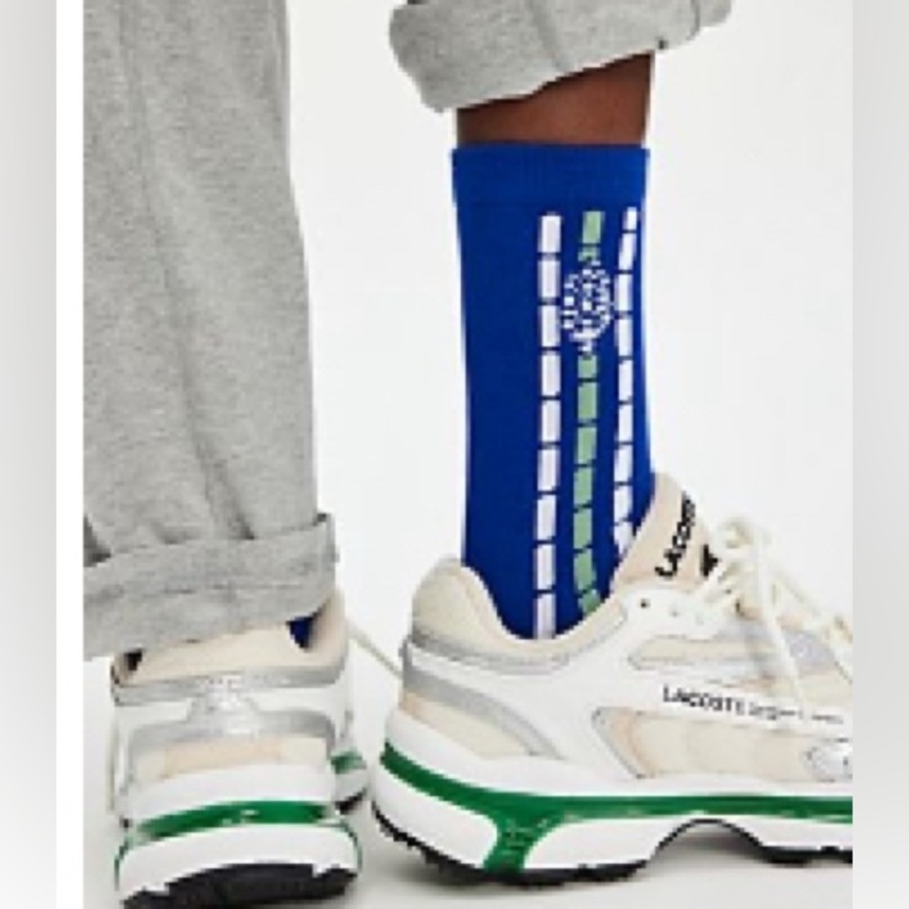Free People Movement OS Fast Lane  crew socks blue combo